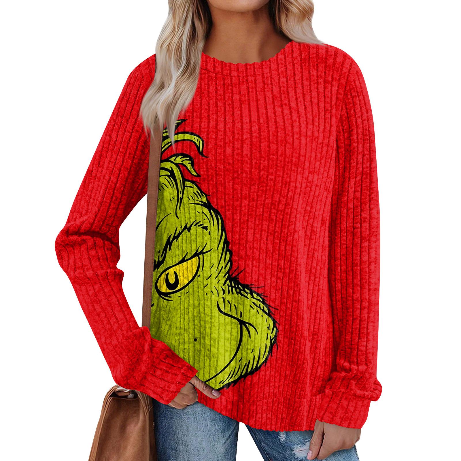 

Женский принт Легкий Топ с круглым вырезом из матового хлопка XL красный