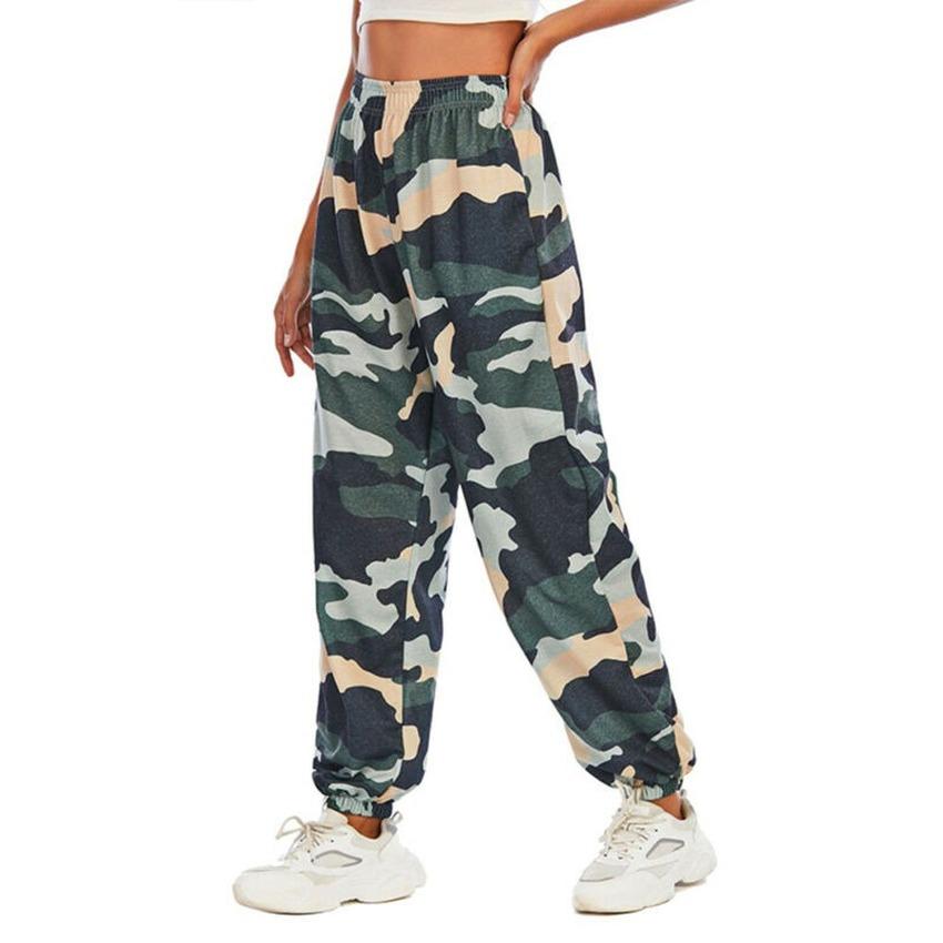 Buy Women Camo Elastic Waist Pants 