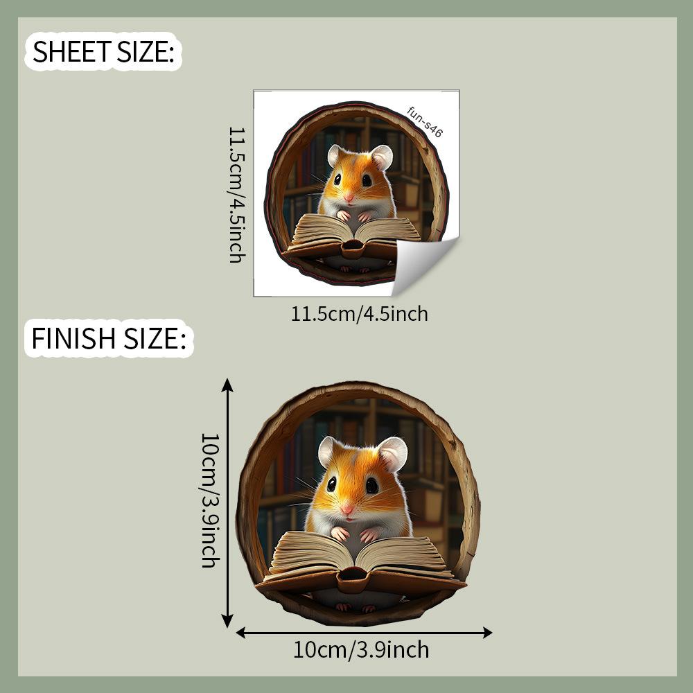 Cartoon Reading Mouse Mouse Hole Home Wall Background Beautification and Decoration Wall Stickers