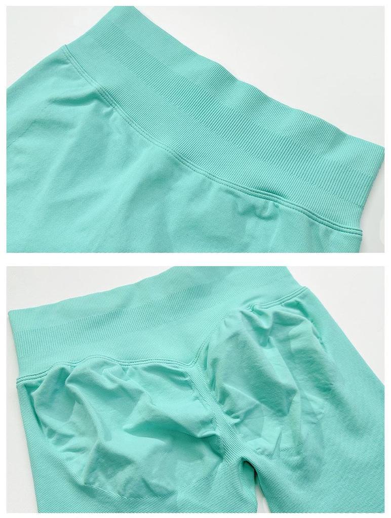 European & American Halter Neck Backless Sports Bra and High-Elastic Seamless Fitness Leggings Yoga Set for Women