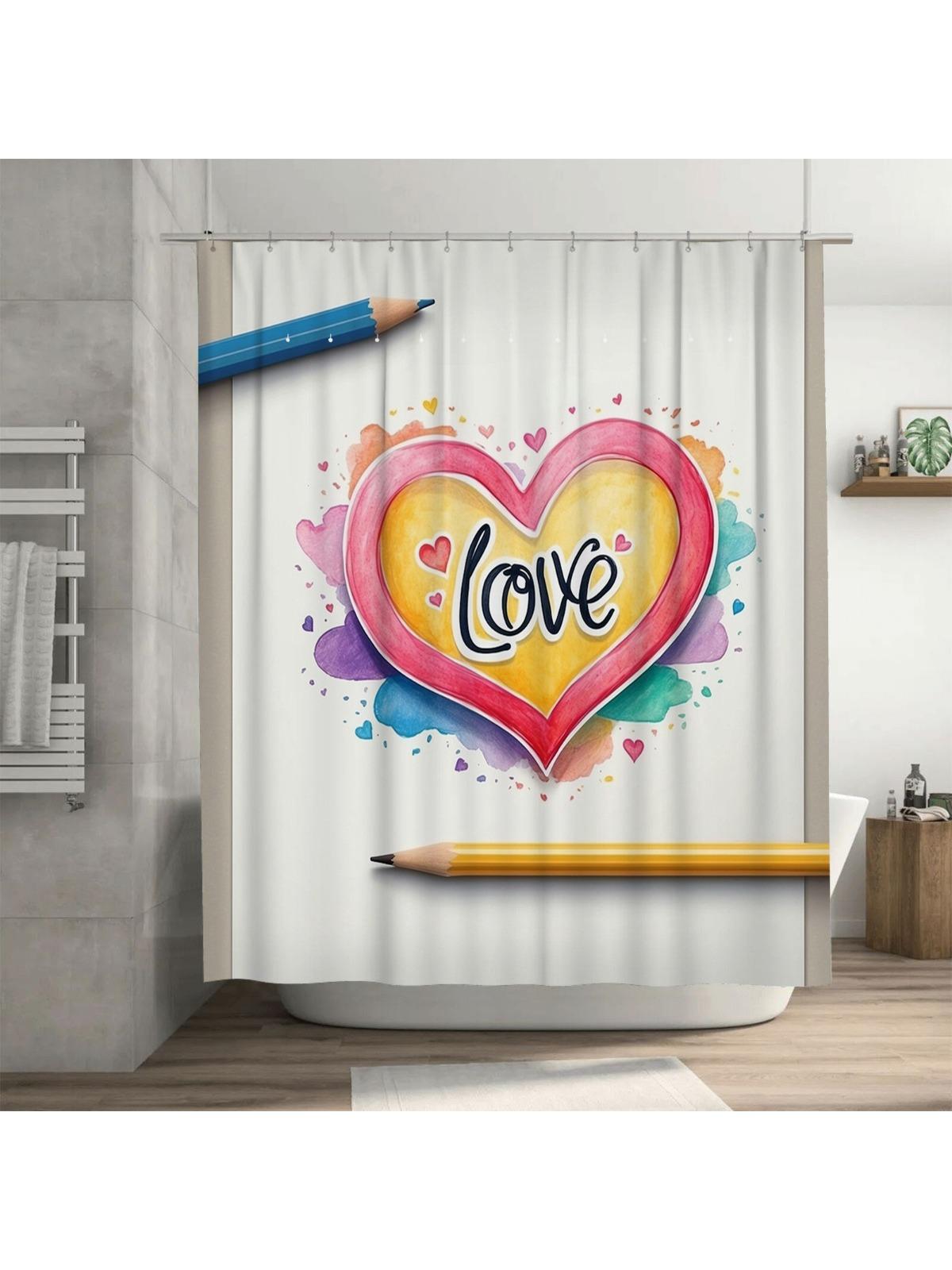 

Colorful Love Heart Shower Curtain | Artistic and Romantic Bathroom Decor 90X180cm