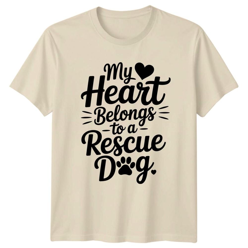 My Heart Belongs To A Unisexs TShirt Rescue Dog Dogs Birthday Gift For Her