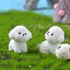 Waterproof Cute White Dog Statue Realistic Cartoon Dog Ornaments Creative Resin Dog Statue  Balcony