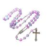 Long Gothic Necklace Cross Rosary Necklace with Vibrant Beads Stand Out Holy Jewelry Charm Ornament for Birthday Wedding