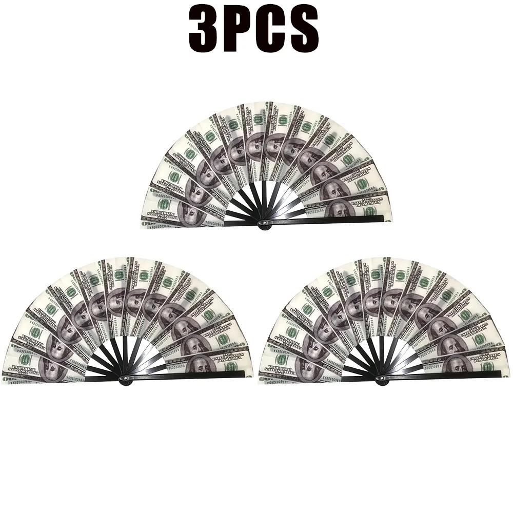 33cm velký skládací ventilátor na ruční rave Čínský/japonský přechod s barevným reflexním skládacím fanouškem Music Festival Fan Dance Fan Dárky