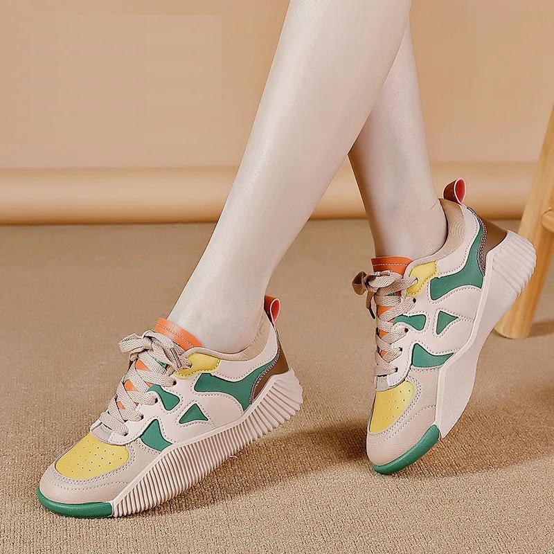 Little White Shoes Women's 2025 Spring New Korean Version of Fashion Versatile Board Shoes Spring and Autumn Comfortable Thick Sole Lightweight Sof