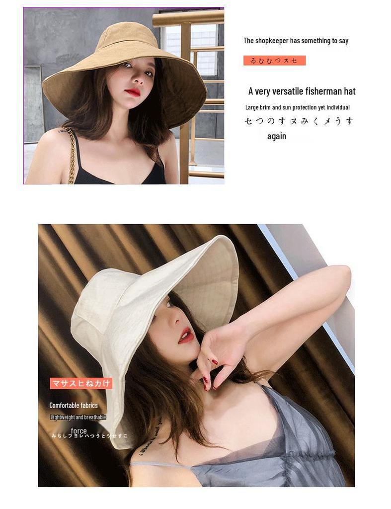 Fischerhut mit extra breiter Krempe im japanischen Stil für Damen – Faltbarer Sommer-Sonnenhut mit Gesichtsschutz und Sonnenschutz