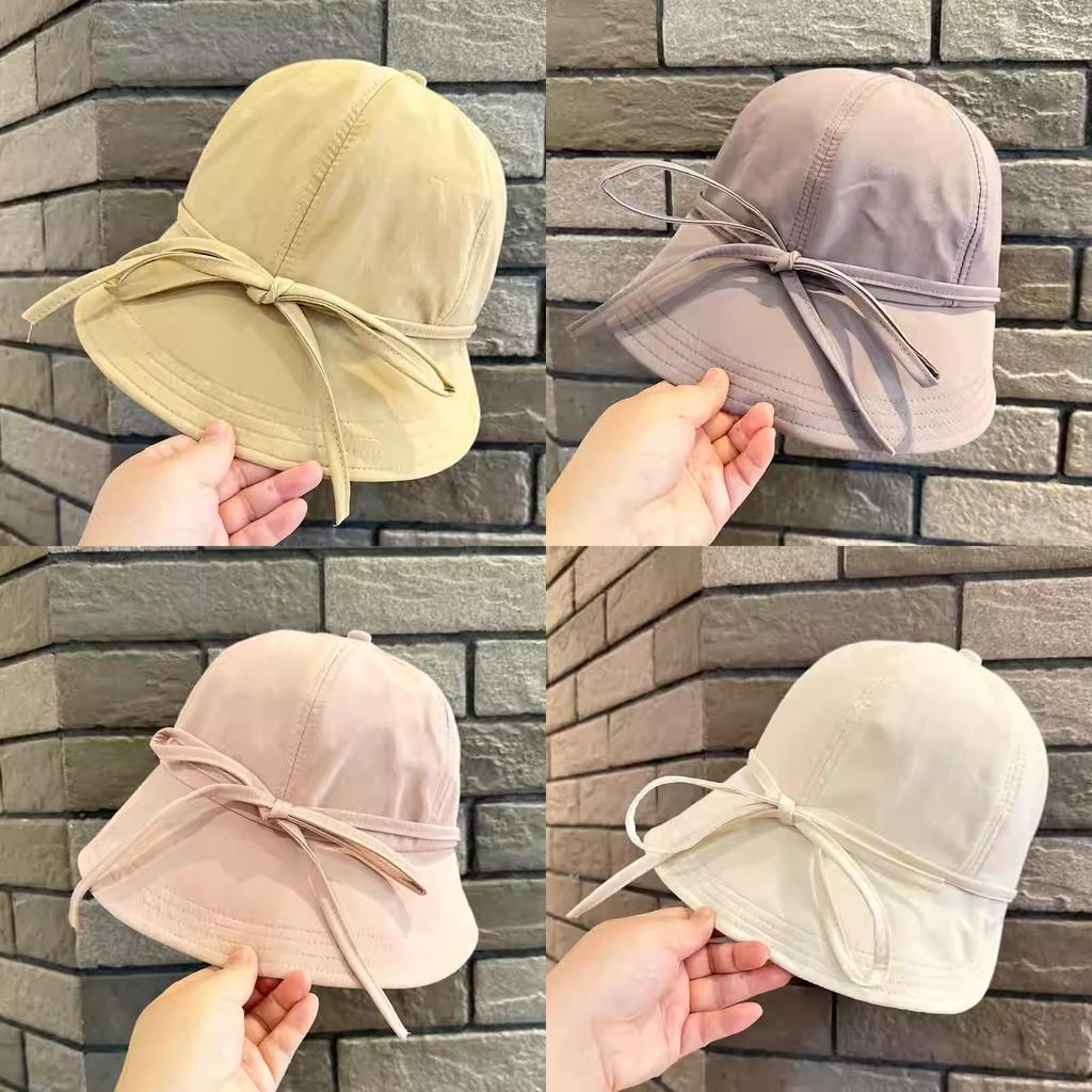 Fashionable Commuter Korean Dongdaemun Bow Fisherman Hat Women Sunshade Sunscreen Duck Tongue Hat