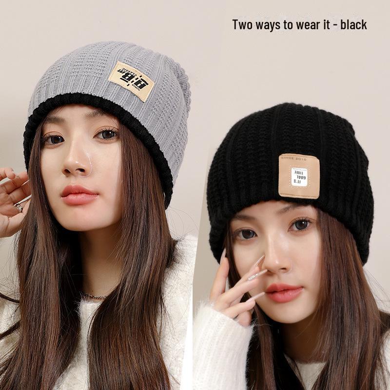 

Жіночий вовняний пуловер Ruiya: Суцільний колір, літерний дизайн, вітрозахисна кепка осінь/зима