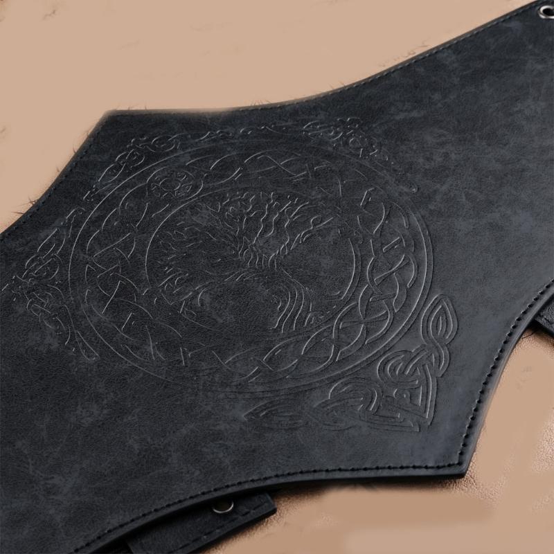 Medieval Corset Belt Waist Cincher PU Leather Embossed Waistband for Fashion and Comfortable Waist Accessory