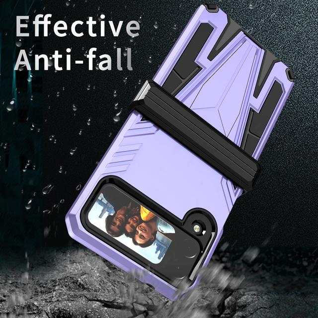 

Двухслойный чехол с защитой от падения для Samsung Galaxy Z Flip4 5g Flip 4, противоударный складной чехол for Galaxy Z Flip 4 фиолетовый