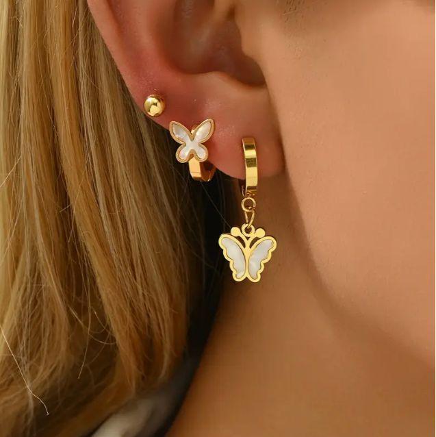 European and American Asymmetrical Star & Moon Earrings Set: Fashion Zircon Studs & Ear Cuffs