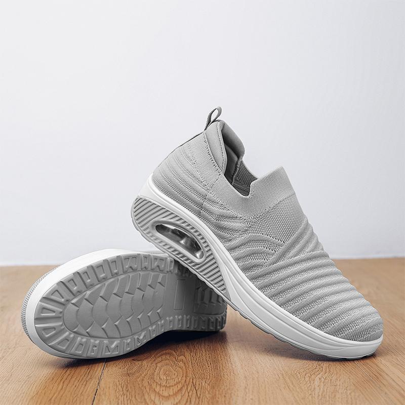 Women Walking Shoes Air Cushion Non Slip Orthopedic Shoes Ladies Platform Mules Breathable Wedge Female Sneakers 2025 Size 42