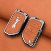 For Jeep Zinc Alloy Leather 2 3 4 Buttons Car Key Case Cover For Jeep Gladiator JT Sahara JLU Wrangler JL Rubicon 2018 2019 A
