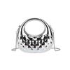 Niche Design Argyle Women's Textured Chain Shoulder Bag with Mini Lipstick Coin Purse