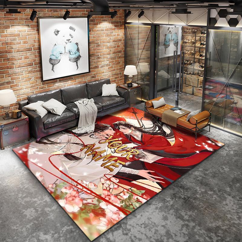 Cherry Blossom Romance Custom Name Carpet Rug For Living Room Bedroom Home Sofa Decoration Kids Play Nonslip Floor Mat