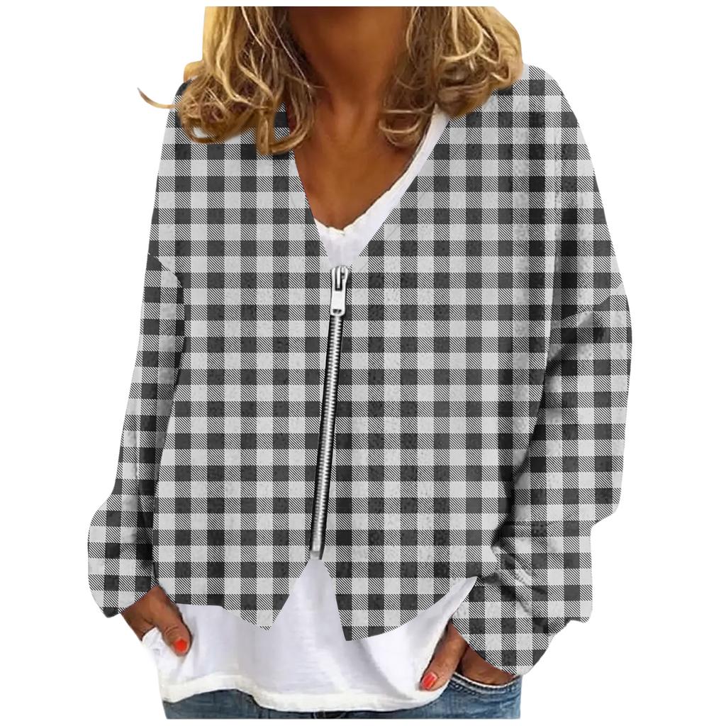 Womens Zip Up Sweaters Sweatshirts Long Sleeve Oversized Jackets Soft Casual Loose Tunic Tops