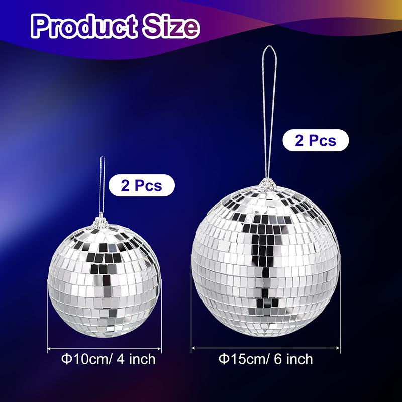 4/5/6/8/10/15/20cm Mirror Ball Hanging Reflective Disco Ball Ornaments Christmas Tree Decoration for Home Party Stage Decor