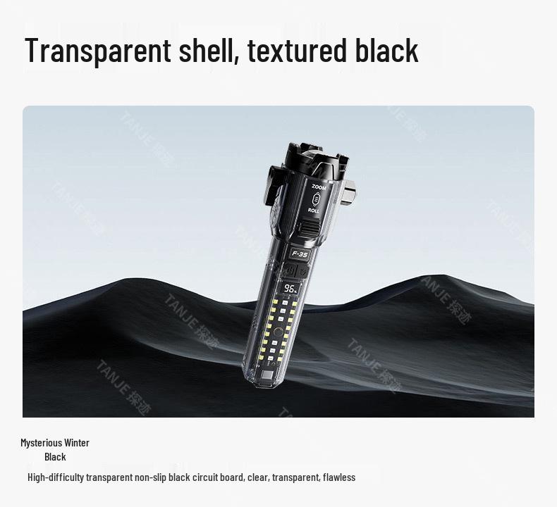 Portable High-Brightness Roller Zoom Hammer with Built-in Speaker Flashlight and Cutter.