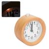 Beech Wooden Mute Silent Alarm Clock No Ticking for Home Office Desk Bedroom with LED Night