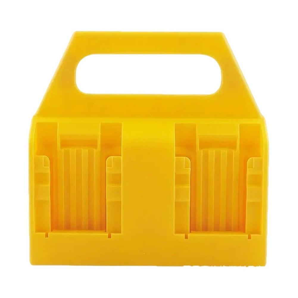 1pc Battery Storage Rack Four-Slot Capacity Yellow Multi-Purpose Portable Battery Holder Storage Box Space Saving Organizer