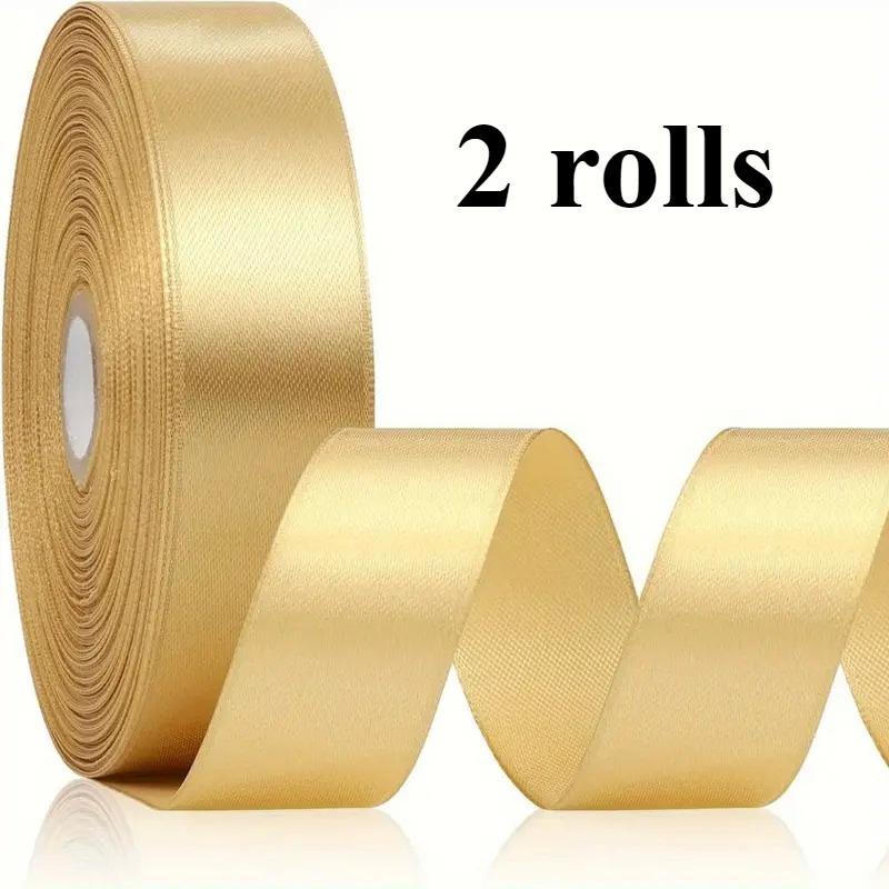 

2 Rolls of Gold Ribbon, Durable and Long-lasting, Suitable for Gift Packaging, Stage Decoration, and Holiday Decoration one size