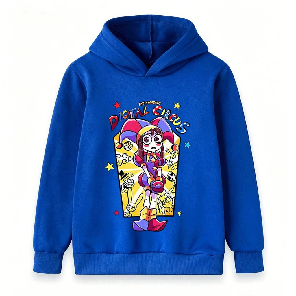Kids Boys Girls Hoodie Sweatshirt The Amazing Digital Circus Print Casual Long Sleeve Pullover Tops For 3-12 Years Old Children