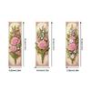 3Pcs Special Shape Rose Bouquet Diamond Painting Bookmark Making Kit Diamond Art Bookmark with Pendant for Kids Adults Beginners