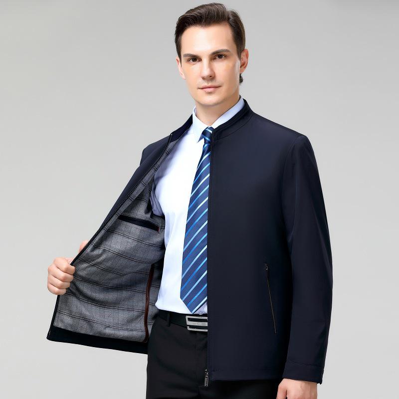 2024 Men's Spring Autumn Business Casual Jacket with Stand Collar