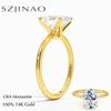 Au585 Pear Cut Moissanite Ring 3CT D VVS1 for Women 100% 14K Gold Egg Shaped Diamond for Wedding Band Classic Jewelry