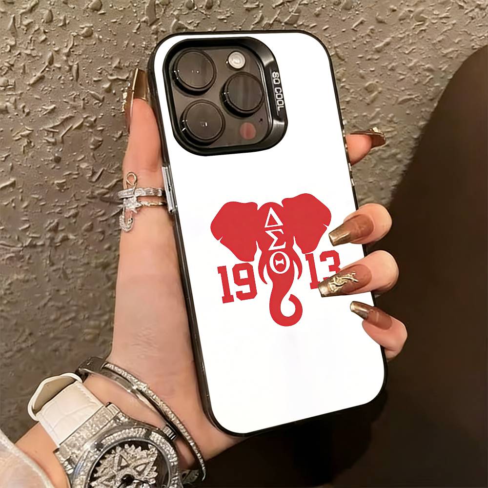 D-delta S-sigma Theta Phone Case For iPhone 17,16,15,14,13,12,11 Plus,Pro Max,XS,Colorful Silver Phone case Funda Cover