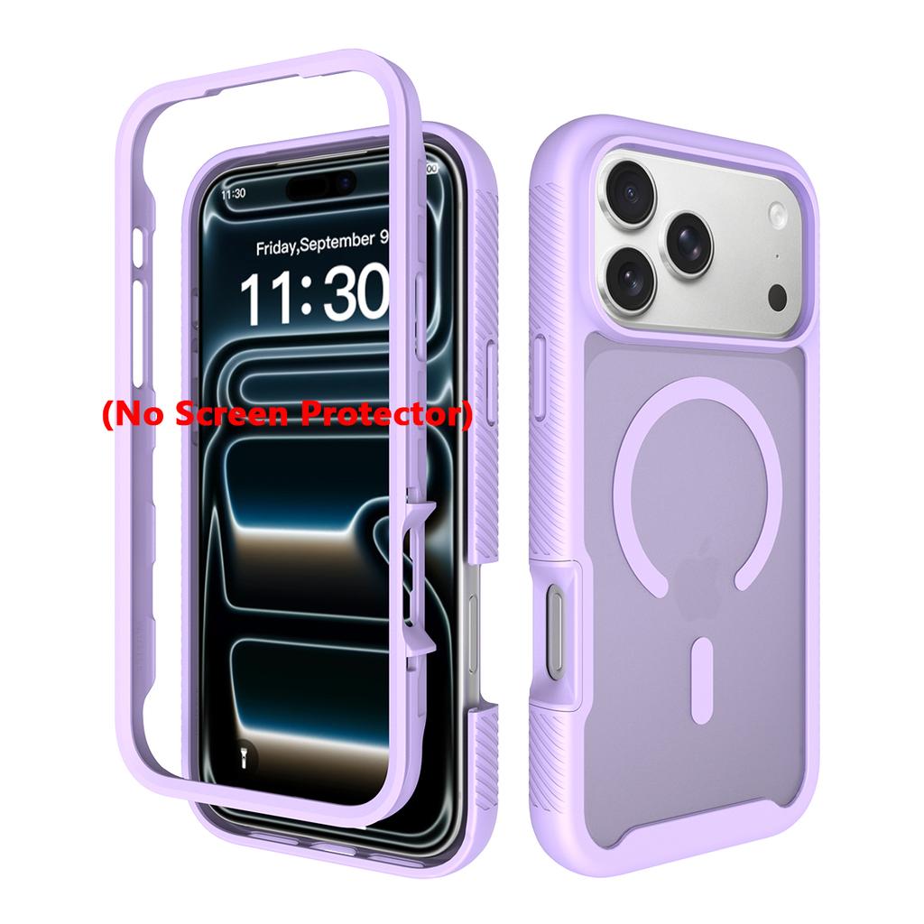 Shockproof Armor Skin Feel Matte Magnetic Phone Case For iPhone 17 Pro Max Air TPU Frame Translucent Acrylic Back Cover Fundas