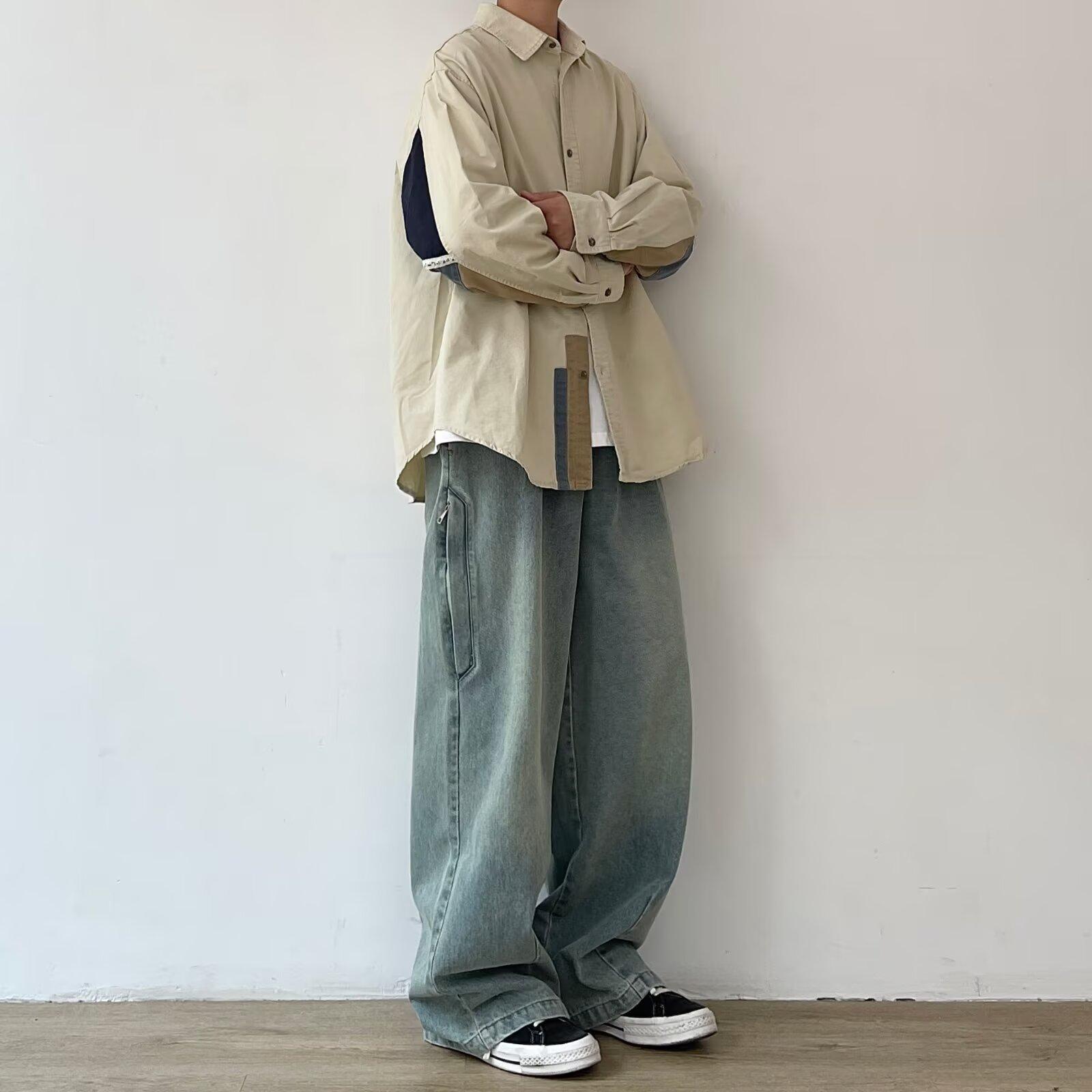 

Рубашка с длинным рукавом с буквенным принтом 2024 года в японском стиле в стиле Гонконга, свободная рубашка для мальчиков, летнее модное универсальное повседневное пальто 2XL