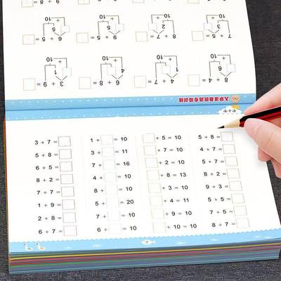62 Pages/Book Addition and Subtraction Children's Learning Mathematics Workbook Handwritten Arithmetic Exercise Books Notebooks