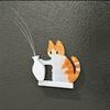 Acrylic Cat Whiskers Collection Ornaments Magnetic Cartoon Cat Hair Storage Memorial Box Black Cat Pushing Vase Decor