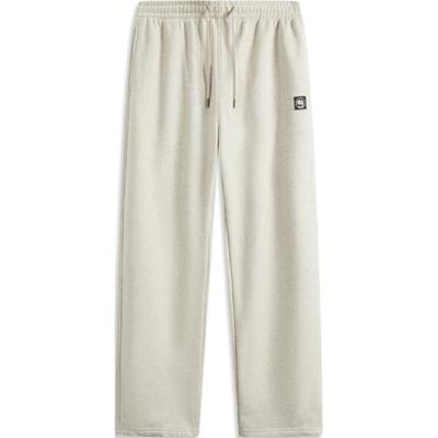 Calças Esportivas Li Ning Badfive Confortáveis Versáteis Malha Grossa Masculinas Calças Florais-Cinza Caqui Claro AKLV011-2