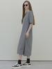 Avang Dart Sleeve Logo Long Dress - Charcoal