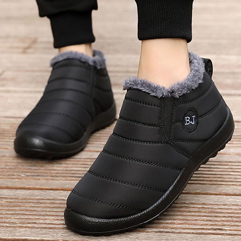 Fashion Men Boots 2024 Winter Shoes For Men Waterproof Snow Boots Winter Botas Hombre Warm Fur Ankle Boots Mens Botines