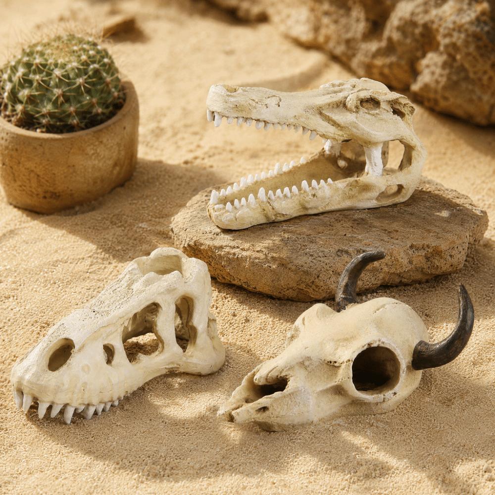 Kreative 3D-Schädel-Reptilienhöhle Ausgeschnittenes Reptilien-Kletterunterschlupf Aquarien-Enthusiasten