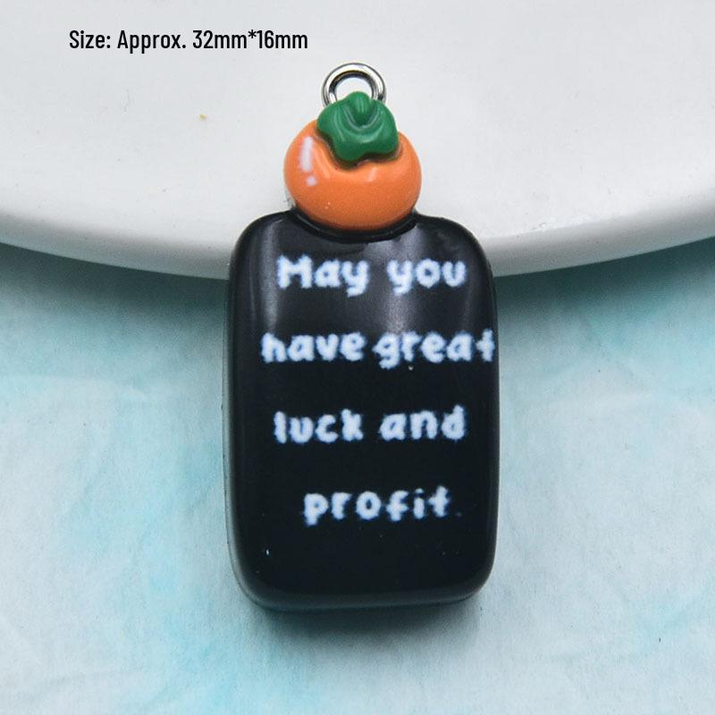 Resin Cartoon Black Cat Nameplate & Paw Keychain Pendant - DIY Jewelry Accessories