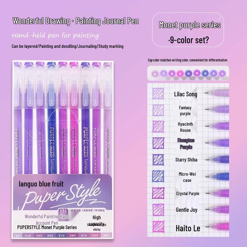 Blue Fruit Journal Pen Set: High-Capacity Neutral Pens for Drawing, Note-Taking, Highlighters, and Fine Tip Pens