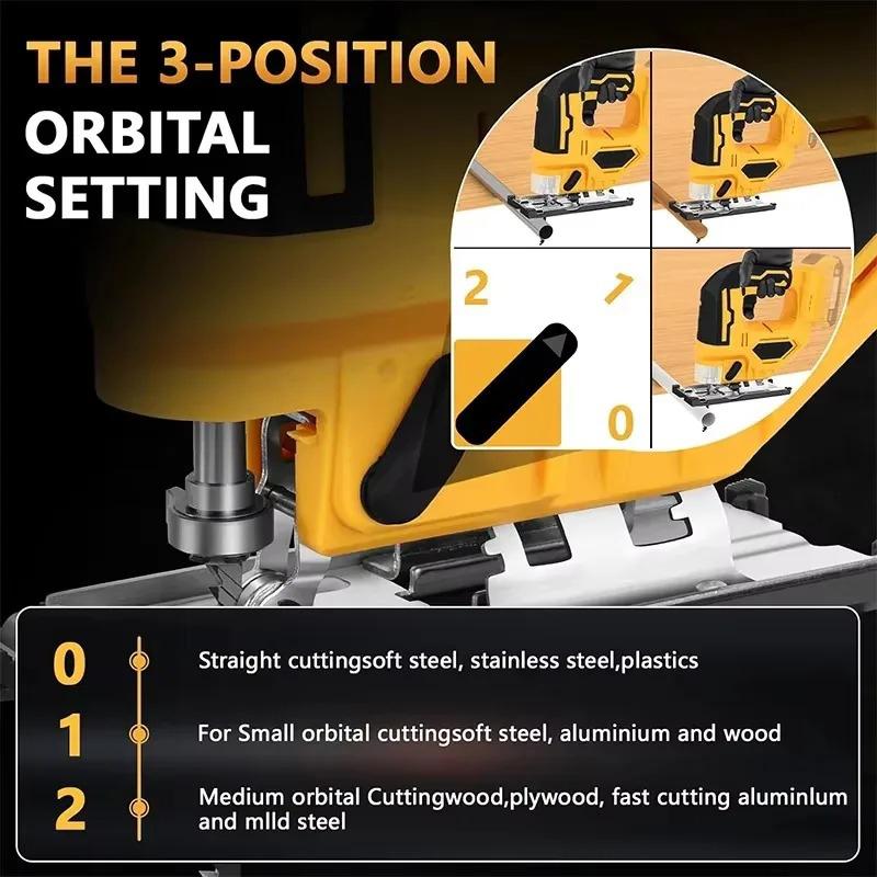 Electric Goddess 2700RPM Electric Jig Saw Cordless Jigsaw 3 Gears Multi-Function Adjustable Woodworking Tool For Dewalt 20V Pin