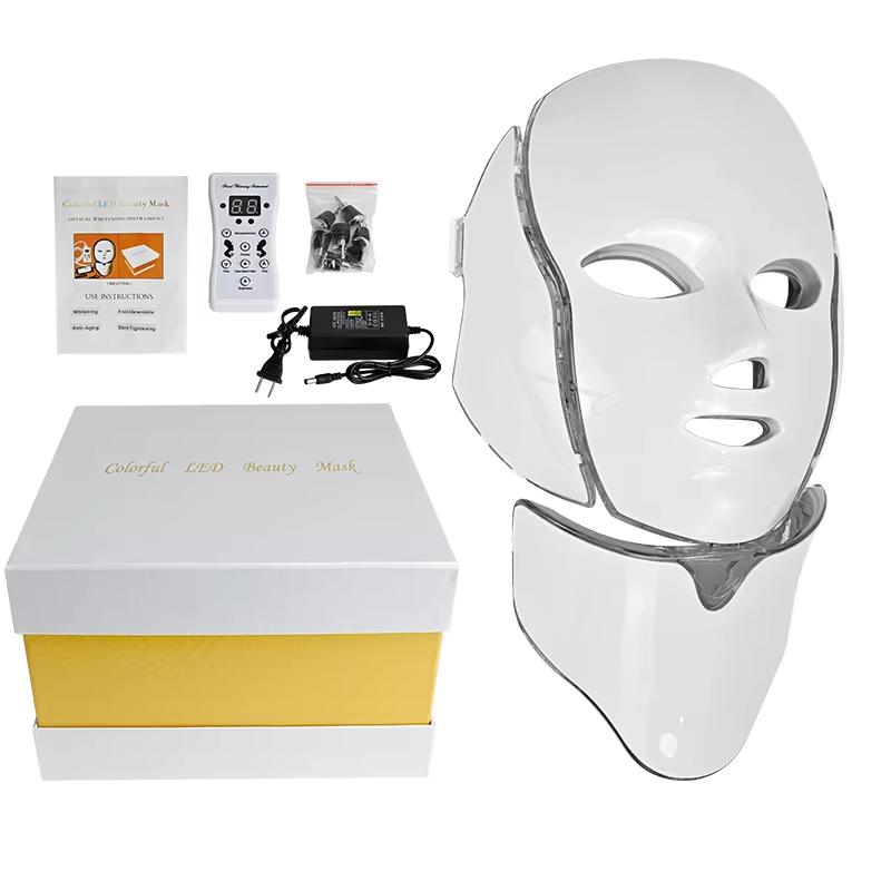 7 Color LED Phototherapy Mask - Facial & Neck - Whitening, Anti-Acne, Pore Shrink