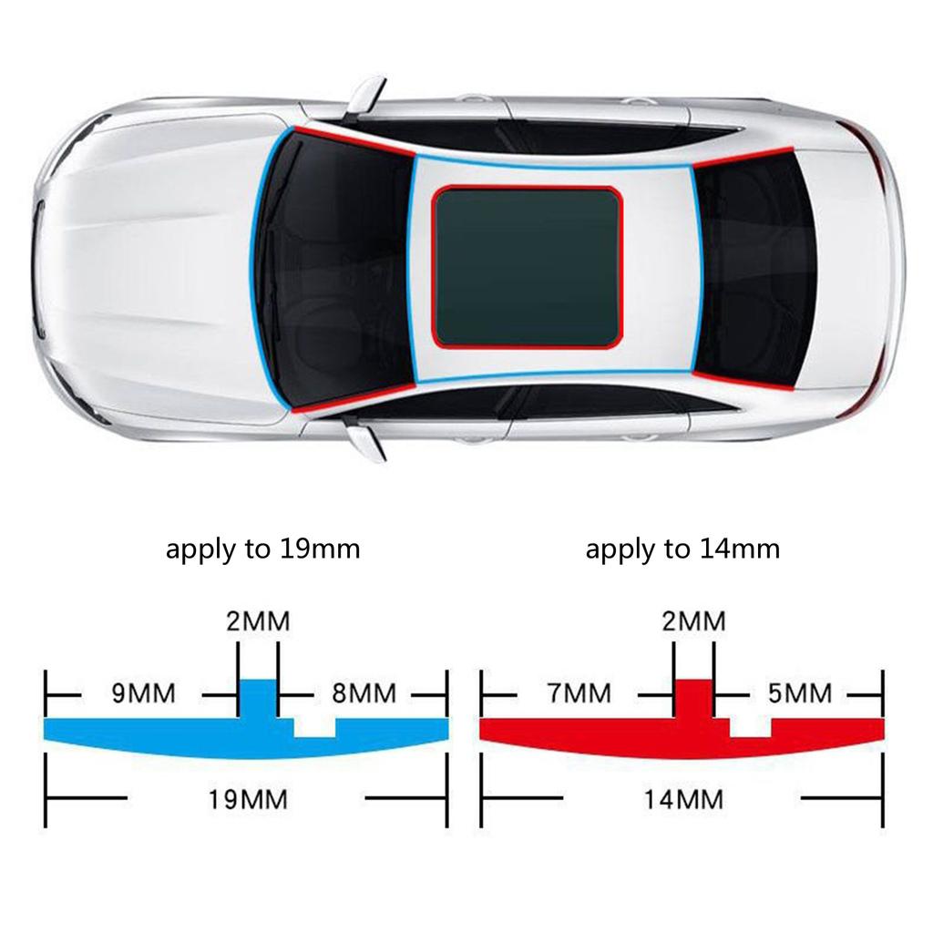 Flexible T Type Sunroof & Windshield Seal Rubber Trim Weatherproof Adhesive Strips Automotive Seal Strips 2 Meter for Car