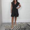 Women's Summer V-Neck Mini Dress Ruffle Cap Sleeve Short Wrap Dress Casual Beach Vacation
