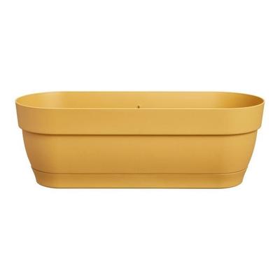 ELHO Vibia Campana Oval Balcony Planter - Plastic - Reservoir - 50 X 18.2 H 17 Cm - Honey Yellow