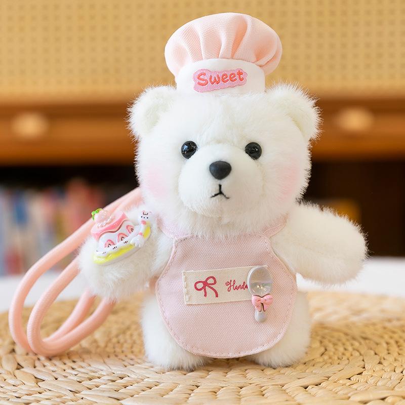 Niedlicher Koch William Bär Serie Plüschpuppe Hut Bär Schultasche Dekorative Anhänger Stoffpuppe