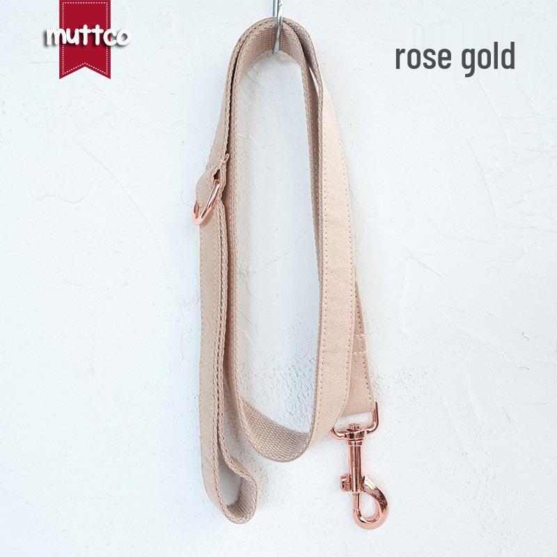 MUTTCO Tear-Resistant Dog Collar & Leash Set UDC-027M with Neckband Ornament S