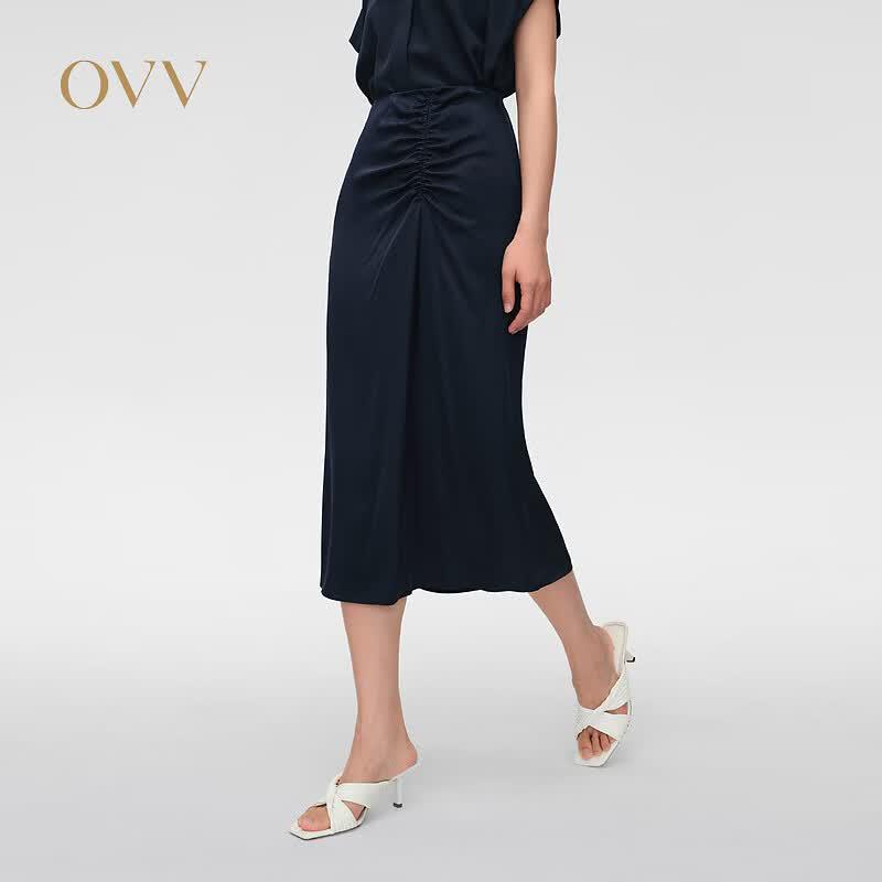 OVV Women s Silk Blend Bias Cut Midi Skirt S