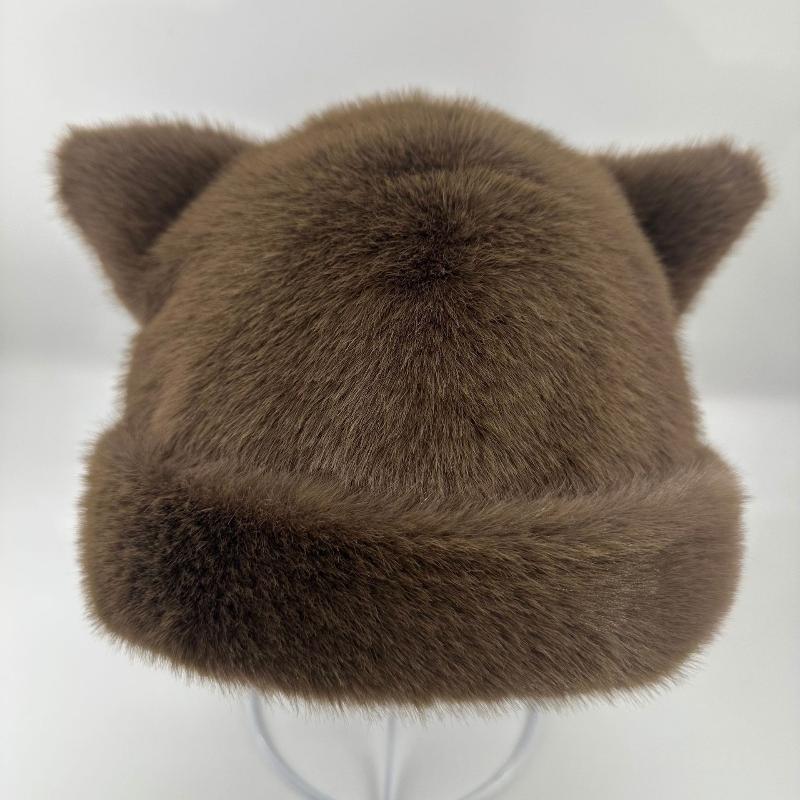 Autumn Winter Warm Cat Ears Beanie Cozy Stylish Windproof Hats Women's Cap For Daily Wear Trendy Fashion Accessories